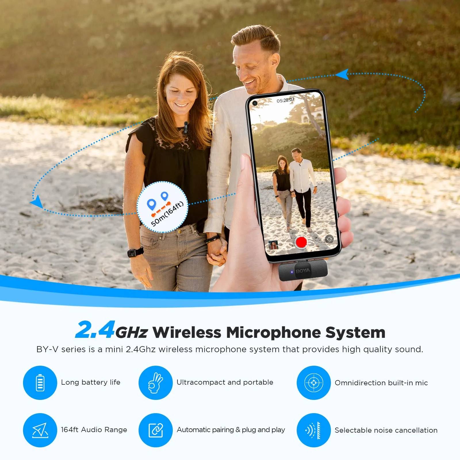 BOYA Dual Wireless Lavalier Lapel Microphone for Android Smartphone iPhone15 Laptop - Omnidirectional USB C Condenser Video Recording Mic for Interview Podcast Vlog YouTube Live Stream (TX TX RX)