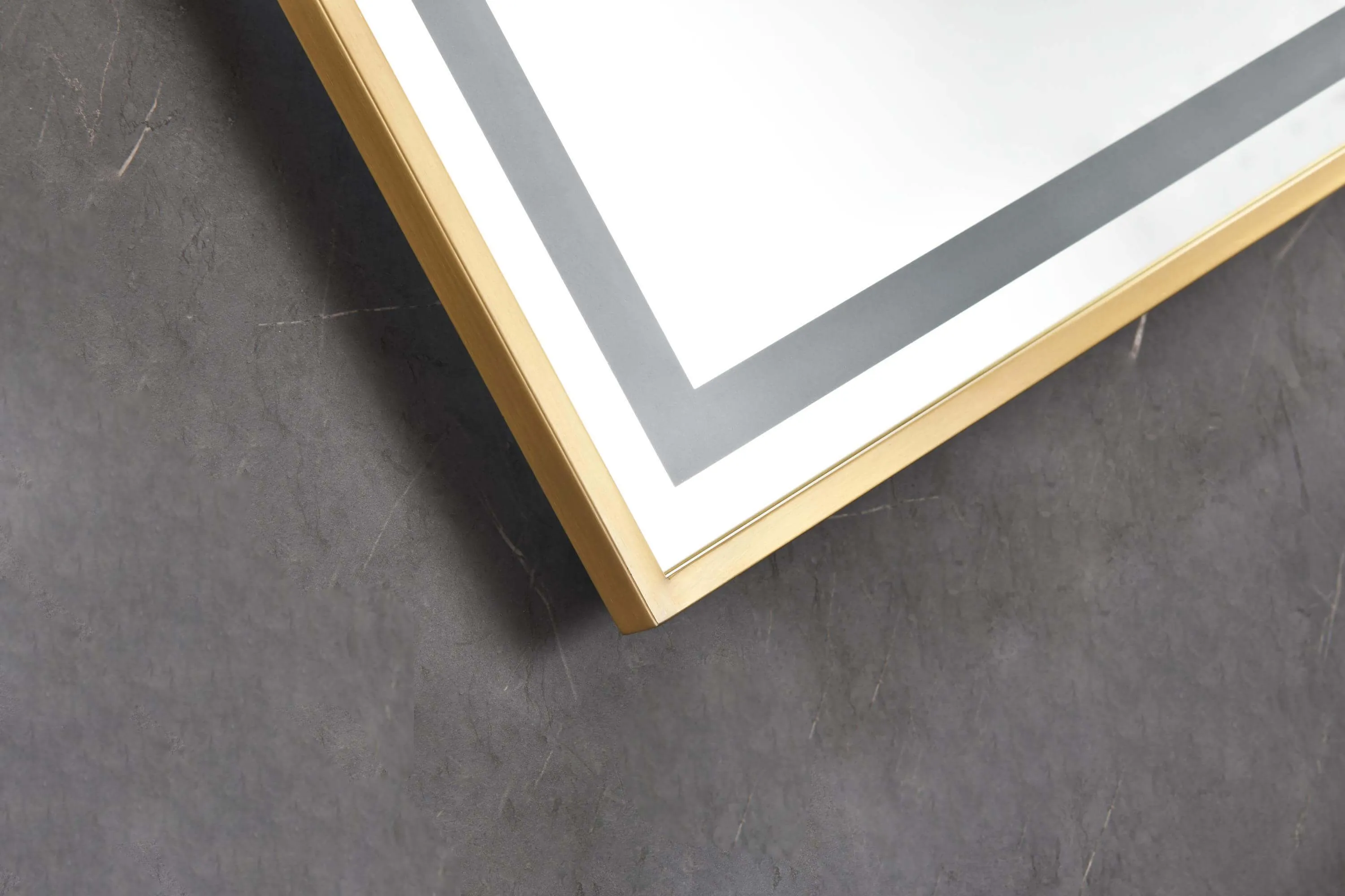 Brushed Gold 39in.x26in. LED Mirror - Anti-Fog & Dimmable