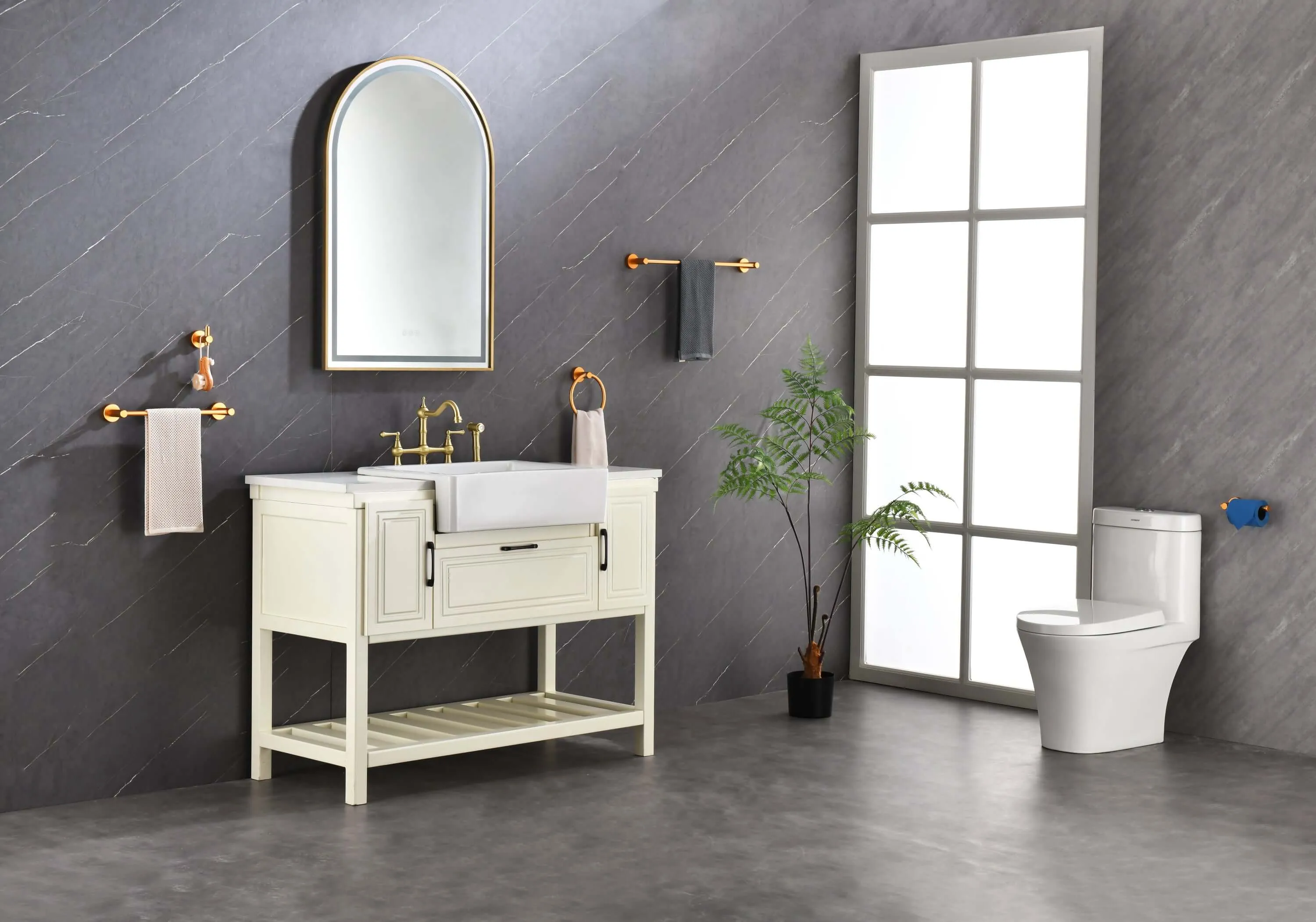 Brushed Gold 39in.x26in. LED Mirror - Anti-Fog & Dimmable