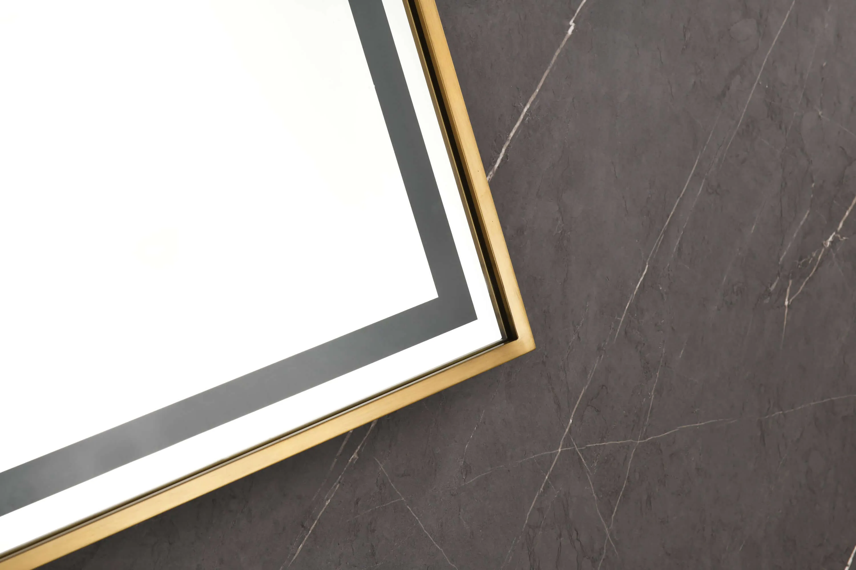 Brushed Gold 39in.x26in. LED Mirror - Anti-Fog & Dimmable