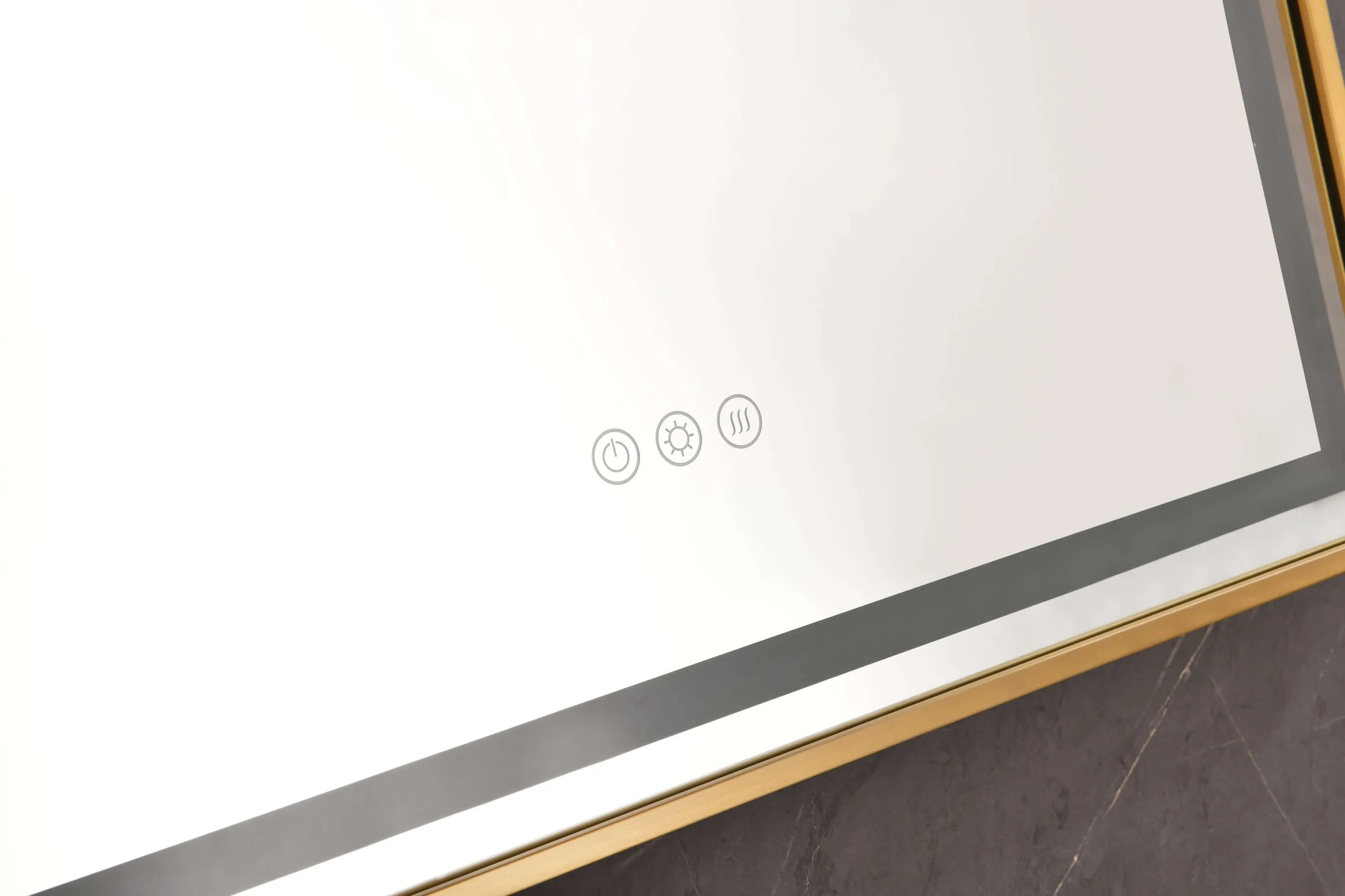 Brushed Gold 39in.x26in. LED Mirror - Anti-Fog & Dimmable