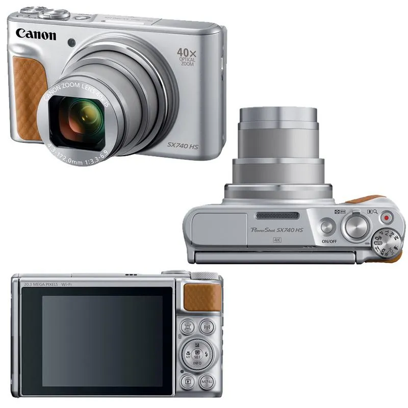 Canon PowerShot SX740 20.3MP 20.3MP HS Digital Camera Silver with  32GB Memory Card   Top Accessory Kit