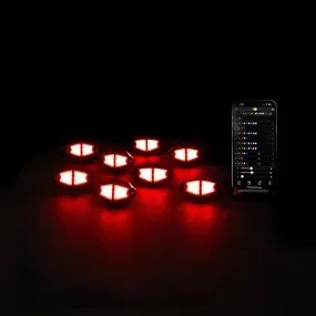 Chasing RGB Rock Lights - 8 Pack