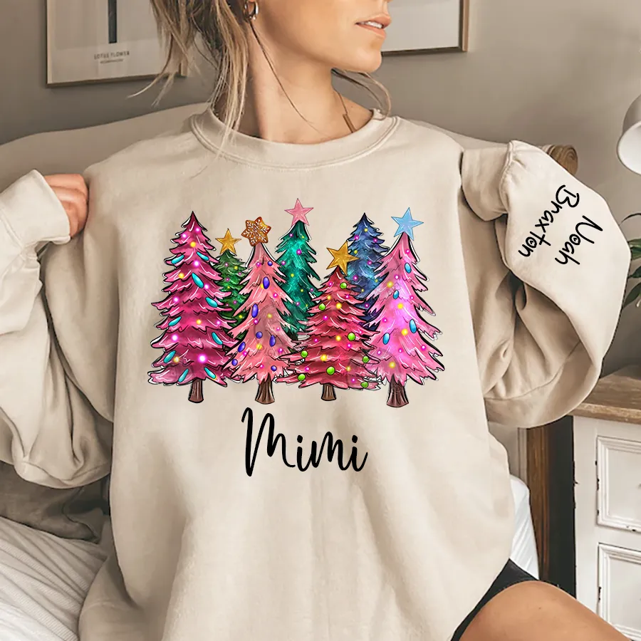 Christmas Trees With Lights Grandma Shirt, Christmas Sweatshirt