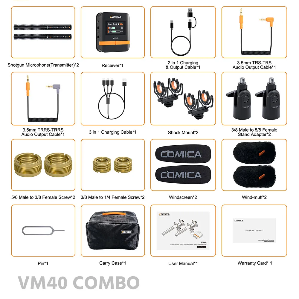 Comica Audio VM40 Super Cardioid Wireless Shotgun Microphone (2.4 GHz)