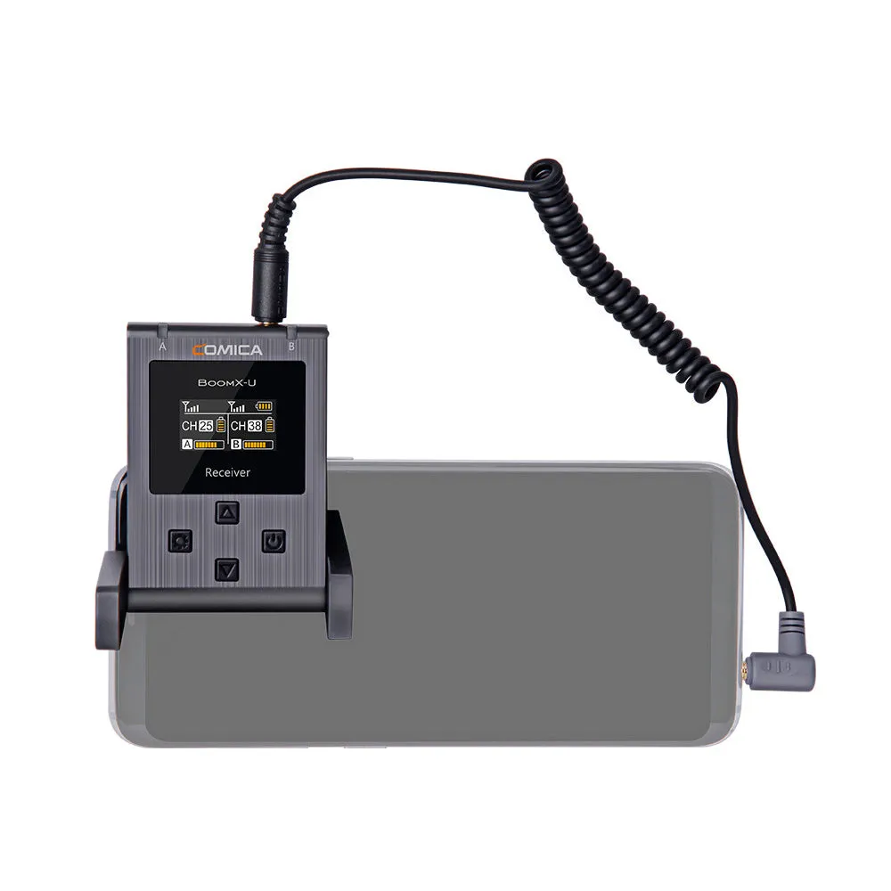 Comica BoomX-U U2 Broadcasting-Level Multi-functional Mini UHF Wireless Microphone Dual Channel