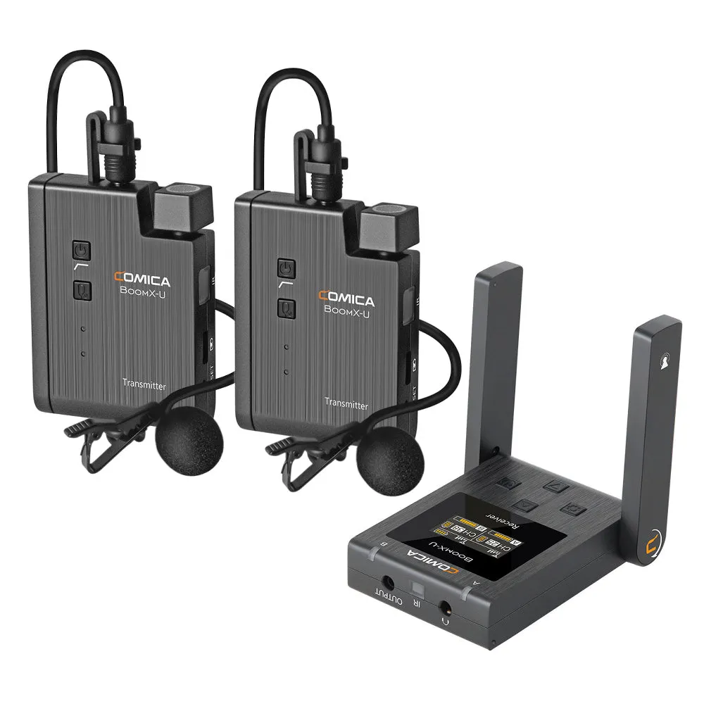 Comica BoomX-U U2 Broadcasting-Level Multi-functional Mini UHF Wireless Microphone Dual Channel