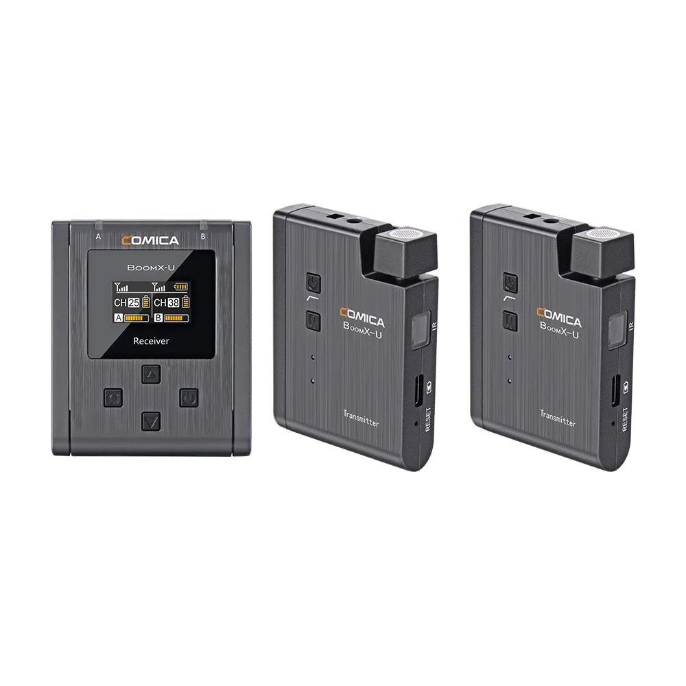 Comica BoomX-U U2 Broadcasting-Level Multi-functional Mini UHF Wireless Microphone Dual Channel