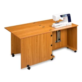 Compact Quilters Sewing Machine Cabinet in Teak