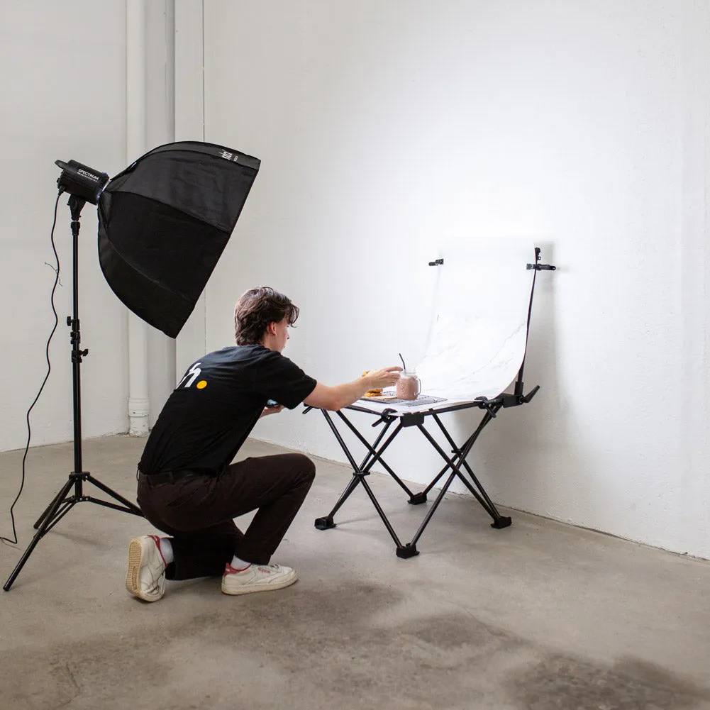 Complete Product and Food Photography LED Lighting & Table Kit
