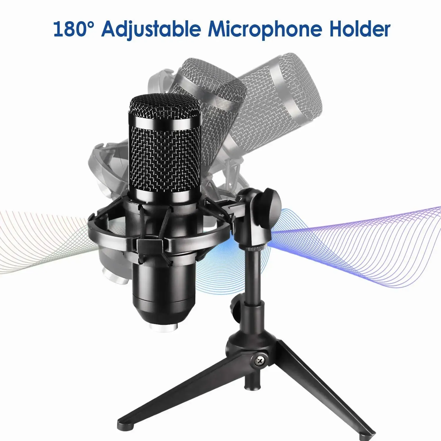 Condenser USB Gaming Microphone Streaming Podcasting Vocal Recording for Mac & Windows