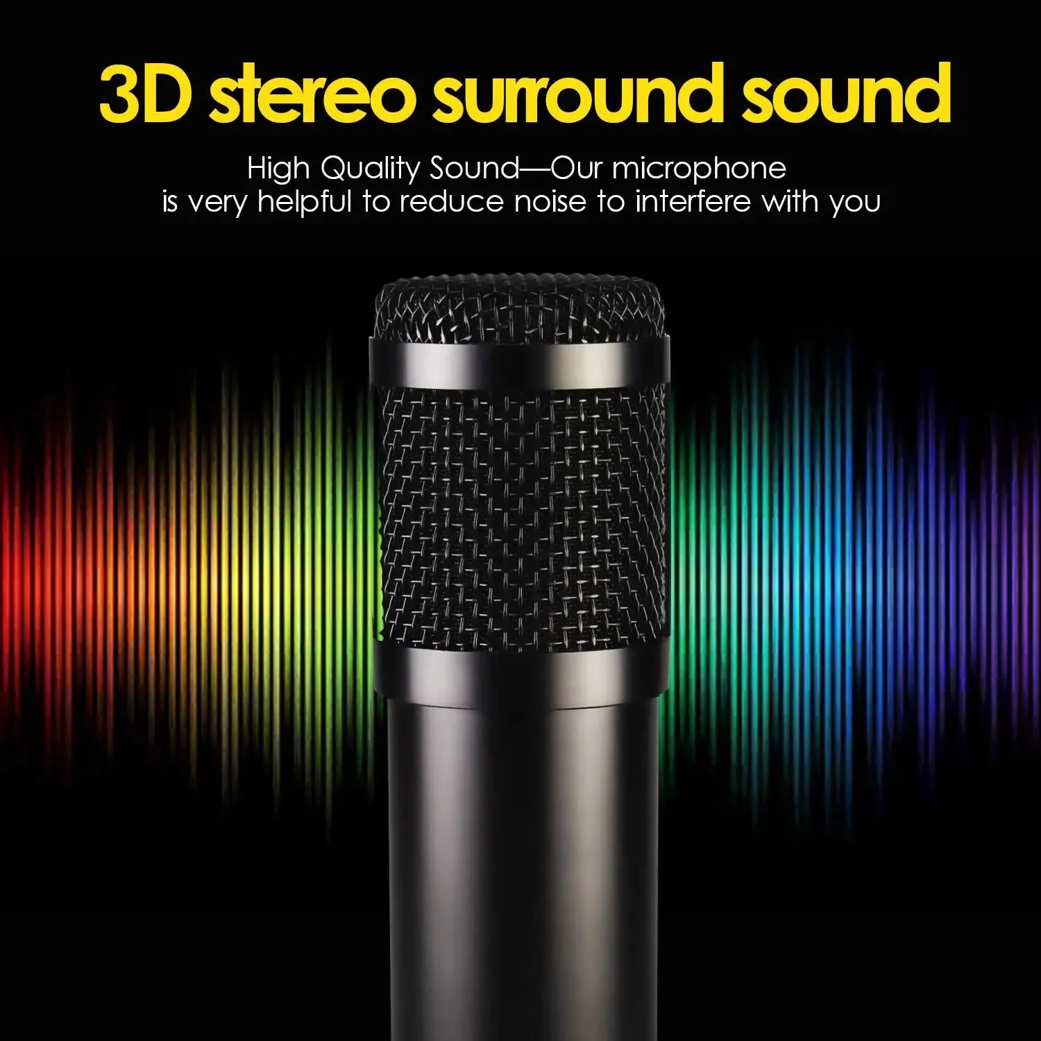 Condenser USB Gaming Microphone Streaming Podcasting Vocal Recording for Mac & Windows
