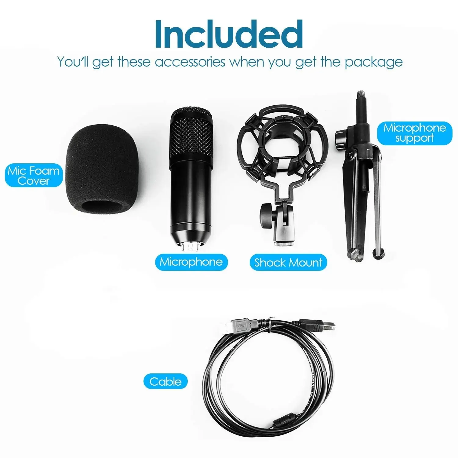 Condenser USB Gaming Microphone Streaming Podcasting Vocal Recording for Mac & Windows