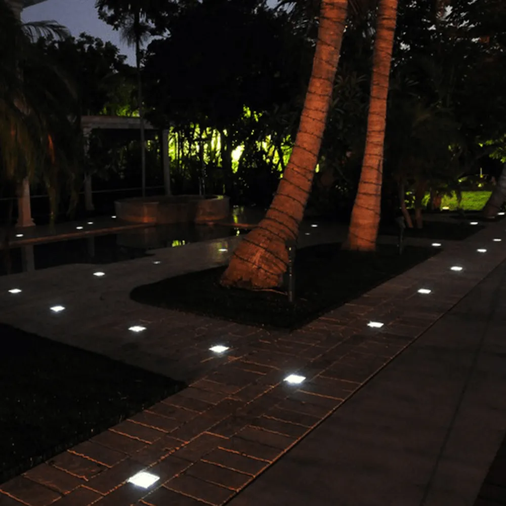 CRG30 Low Voltage In Ground RGB or WW LED Brick Paver Light Square IP67 Waterproof