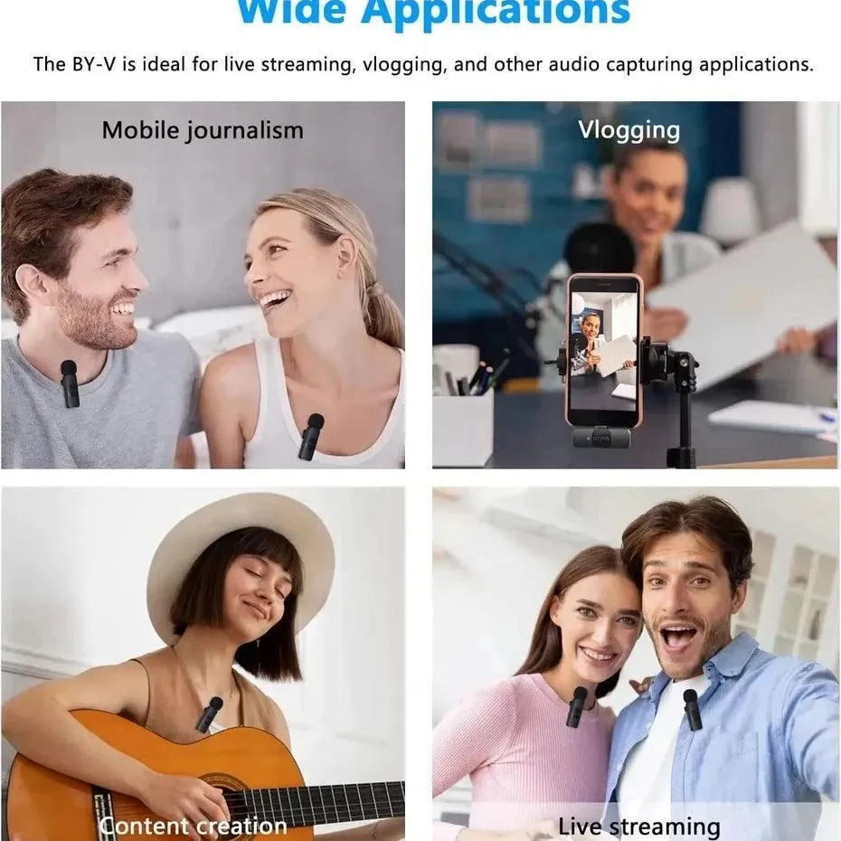 Crystal Clear Wireless Lavalier Microphone for YouTube Vlogging & Live Streaming