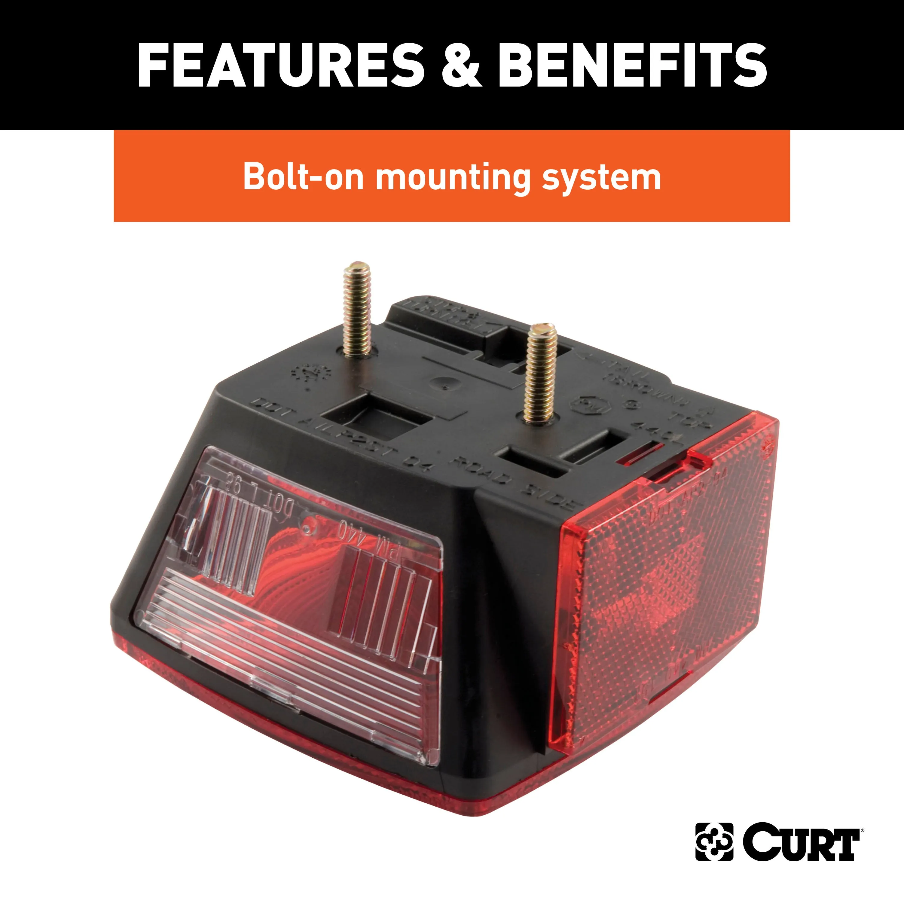 CURT 53441 CURT 53441 Driver-Side Combination Replacement Trailer Light; Stop Tail Turn