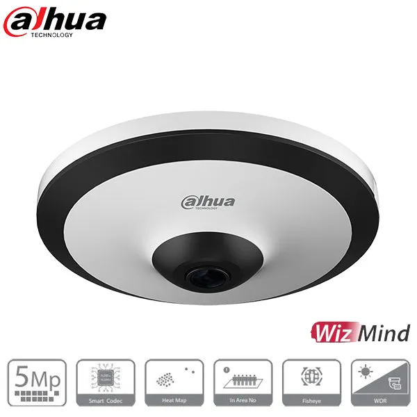 Dahua / IP / 5MP / Fisheye Camera / Fixed / 1.4mm Lens / WDR / 10m IR / Night Vision / 360° Panoramic / Built-in Microphone / 5 Year Warranty / DH-N55CT5
