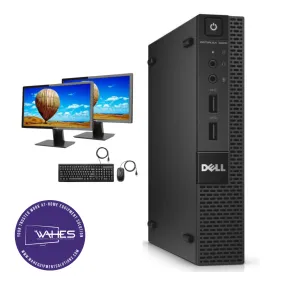 Dell Optiplex 3020 Micro Refurbished GRADE A Dual Desktop PC Set (19-24" Monitor   Keyboard and Mouse Accessories): Intel i5-4590T @ 2.2 Ghz| 8GB Ram|250GB SSHD|Call Center Work from Home|School|Office