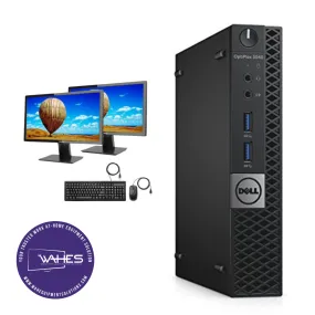 Dell Optiplex 3040 Micro Refurbished GRADE A Dual Desktop PC Set (19-24" Monitor   Keyboard and Mouse Accessories): Intel i5-6500T @ 3.4 Ghz|8GB Ram|500GB SSHD|Call Center Work from Home|School|Office