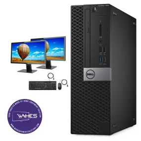 Dell Optiplex 7050 Refurbished GRADE B Dual Desktop PC Set (20-24" Monitor   Keyboard and Mouse Accessories):  Intel i5-7th Gen's|8gb ram| 128GB SSD |w/ USB-C Port| WIN 11 PRO|Arise Work from Home Ready