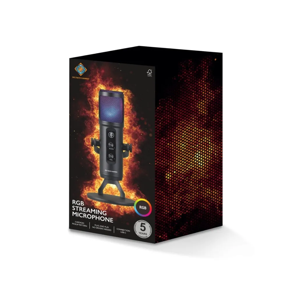 Deltaco Gaming Streaming RGB Microphone