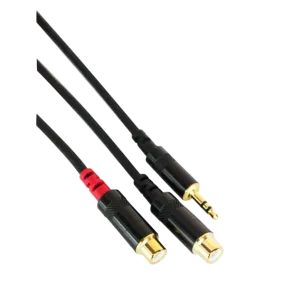 Digiflex HIN-1K-2RF-1 Adapter Cable Mini TRS to 2x Female RCA - 1 Foot