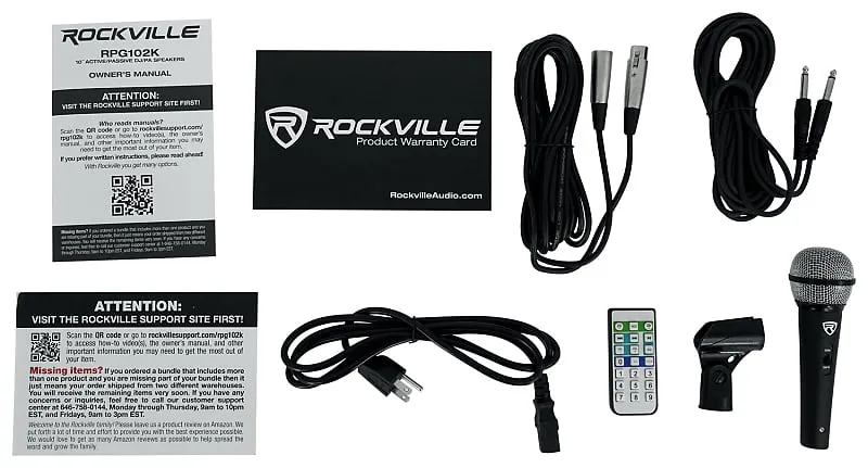 DJ Kit Rockville RPG102K with 10" Speakers   Mic   Stands   Front   Overhead Light   LED Fog RPG102K RFAAW DJ PACK 3