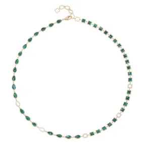 Dynamic Black Enamel Link Necklace
