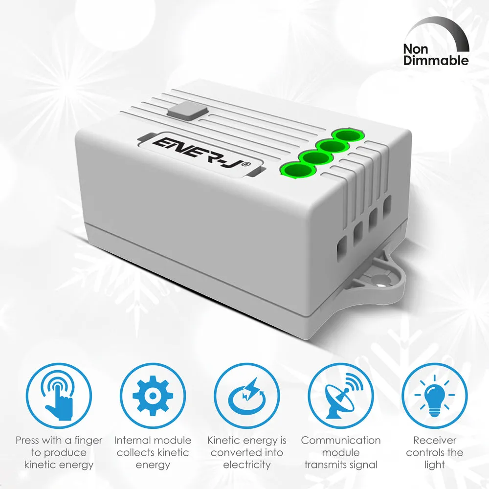 ENER-J 3 Gang Wireless Kinetic Switch (white body)   3 x 500W RF receiver
