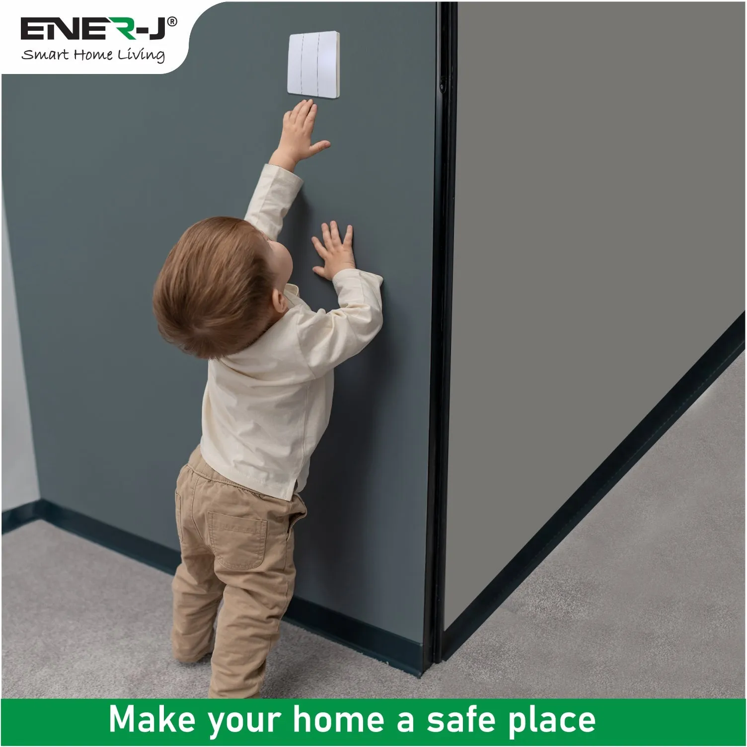 ENER-J 3 Gang Wireless Kinetic Switch (white body)   3 x 500W RF receiver