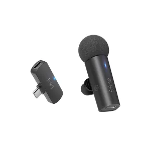 Fifine M6 2.4GHz Wireless Lavalier Lapel Microphone System with Clip and USB Type C Receiver for Smartphones and Vlogging