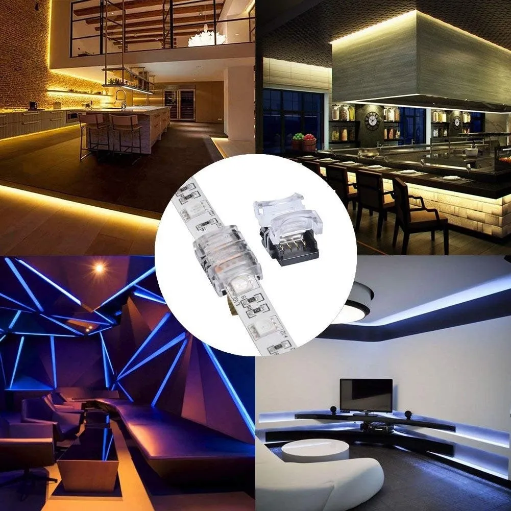 FluxTech - 4-Pin RGB LED Strip to Strip Connector for 10mm Waterproof 5050 LED Strip Light