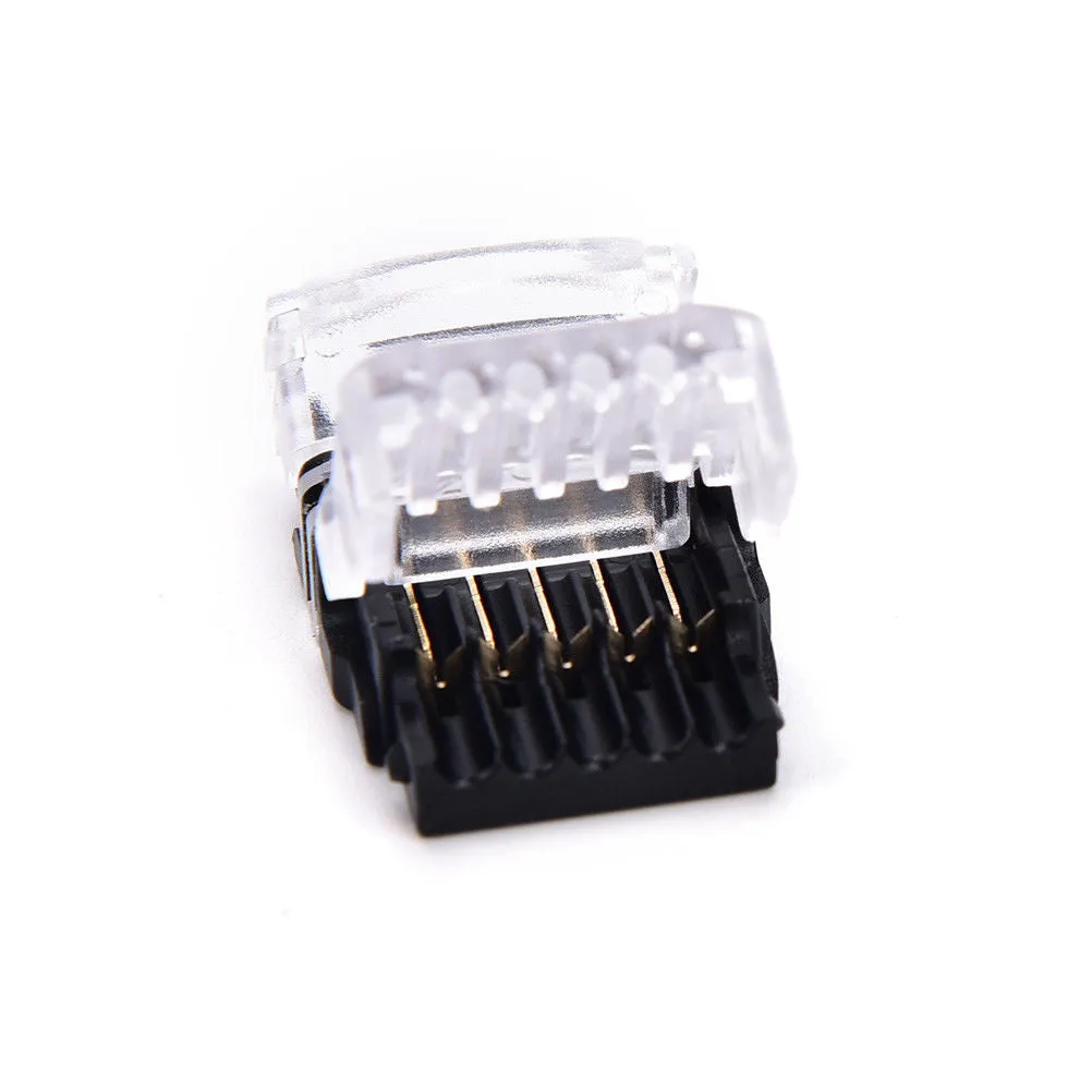 FluxTech 5-Pin RGB CCT LED Strip to Wire Connector for 12mm Watreproof 5050 LED Strip Light