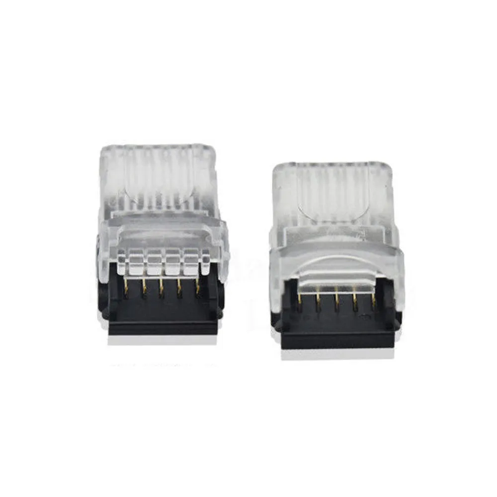 FluxTech 5-Pin RGB CCT LED Strip to Wire Connector for 12mm Watreproof 5050 LED Strip Light
