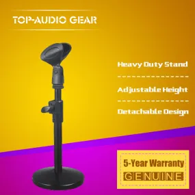 Free Shipping Quality Metal Round Base Heavy Duty Mic Stand Clip Holder Clamp Table Desktop Microphone Stand Adjustable Height