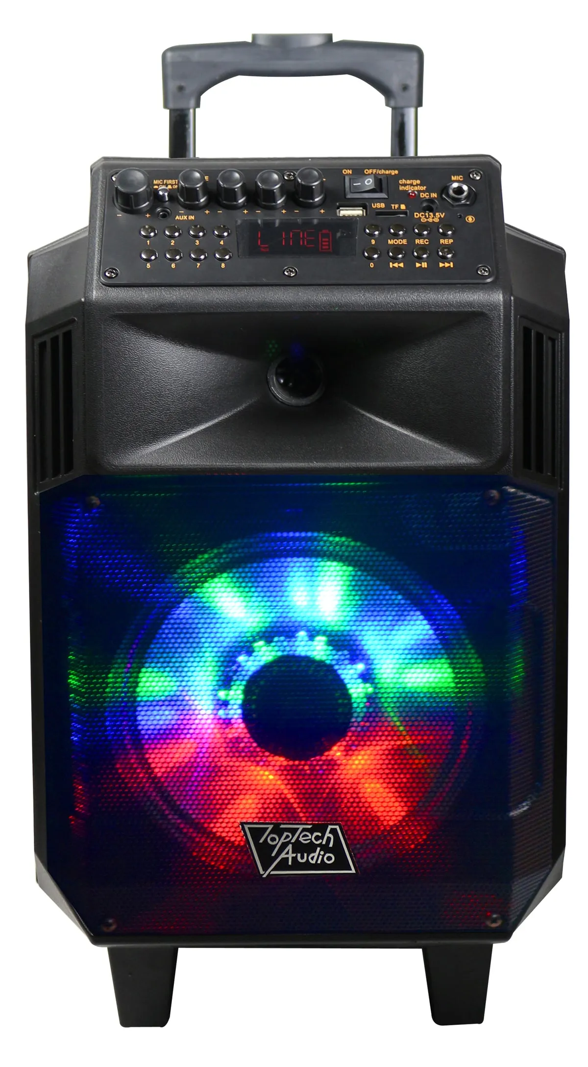 Fully Amplified 1300 Watts Peak Power 8” Portable Speaker with LED Light