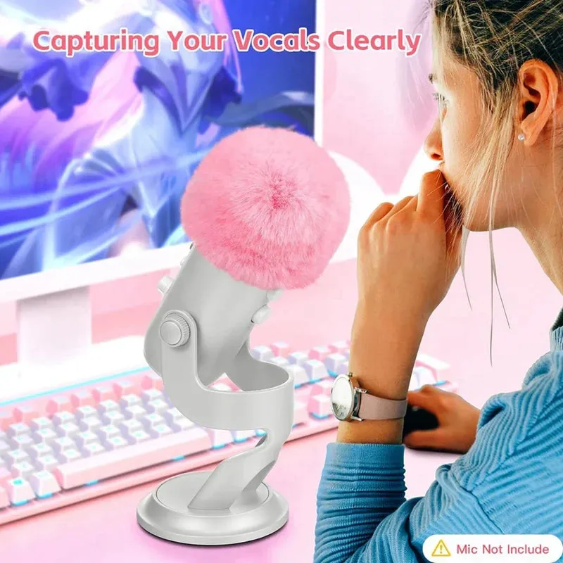 Fuzzy Pink Foam Microphone Dust Muff Cover