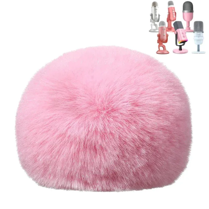 Fuzzy Pink Foam Microphone Dust Muff Cover