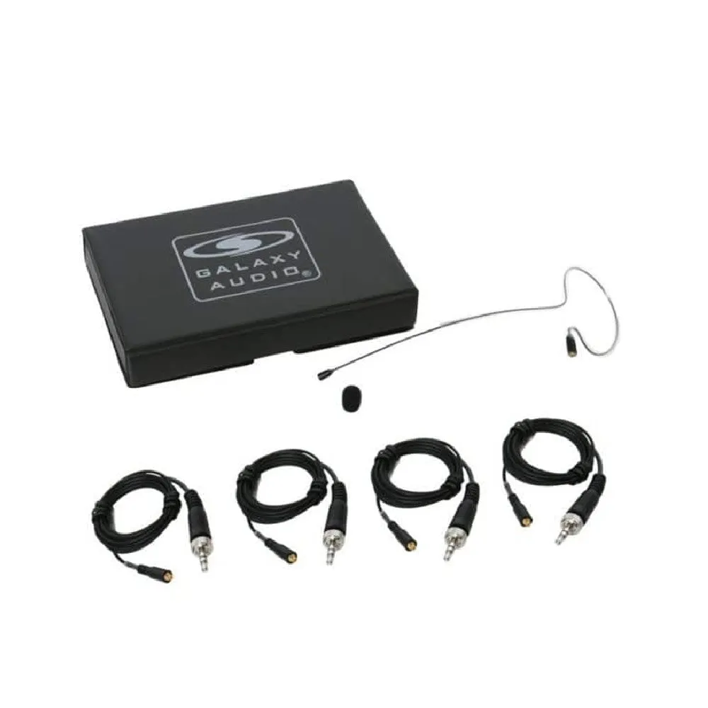 Galaxy Audio ESM8-OBK-4SEN Black Single Ear Omni-Directional Earset Microphone with 4 Cables for Sennheiser