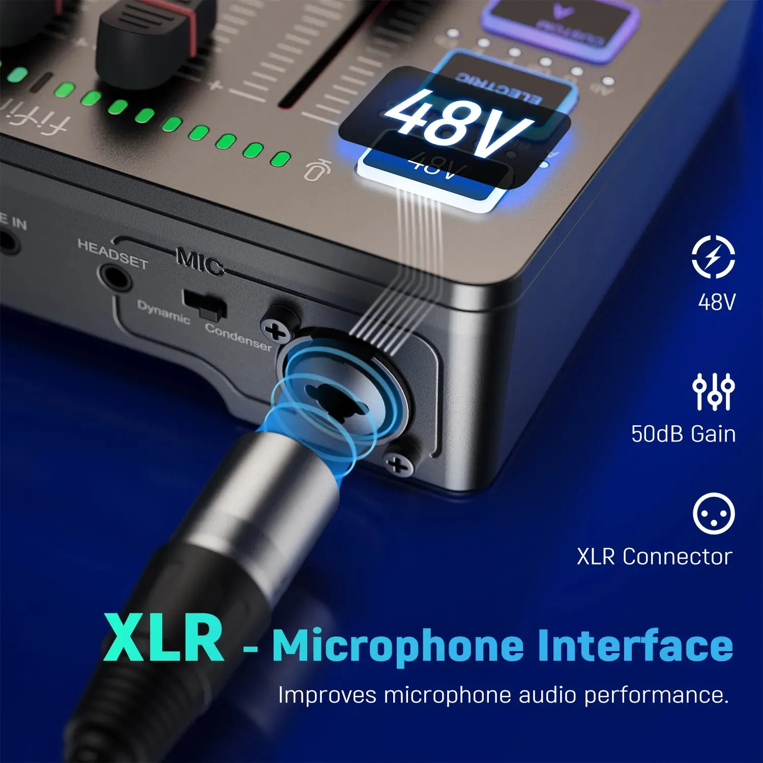 Gaming Audio Mixer Streaming 4-Channel RGB Mixer