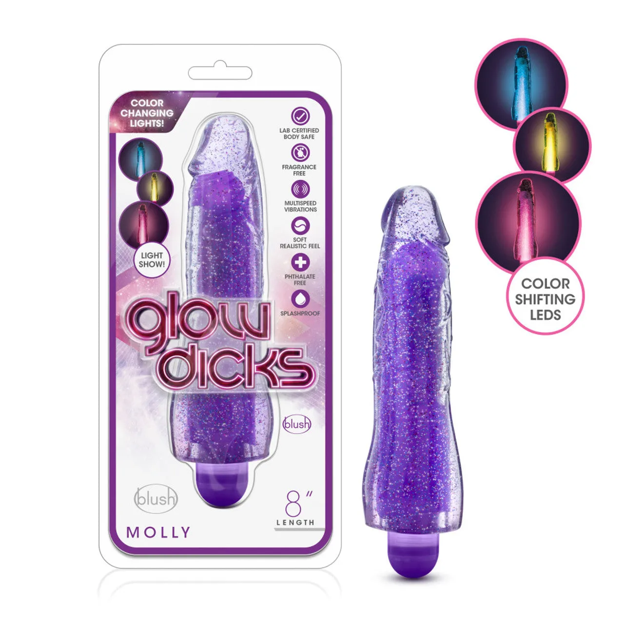 Glow Dicks - Molly Glitter Vibrator