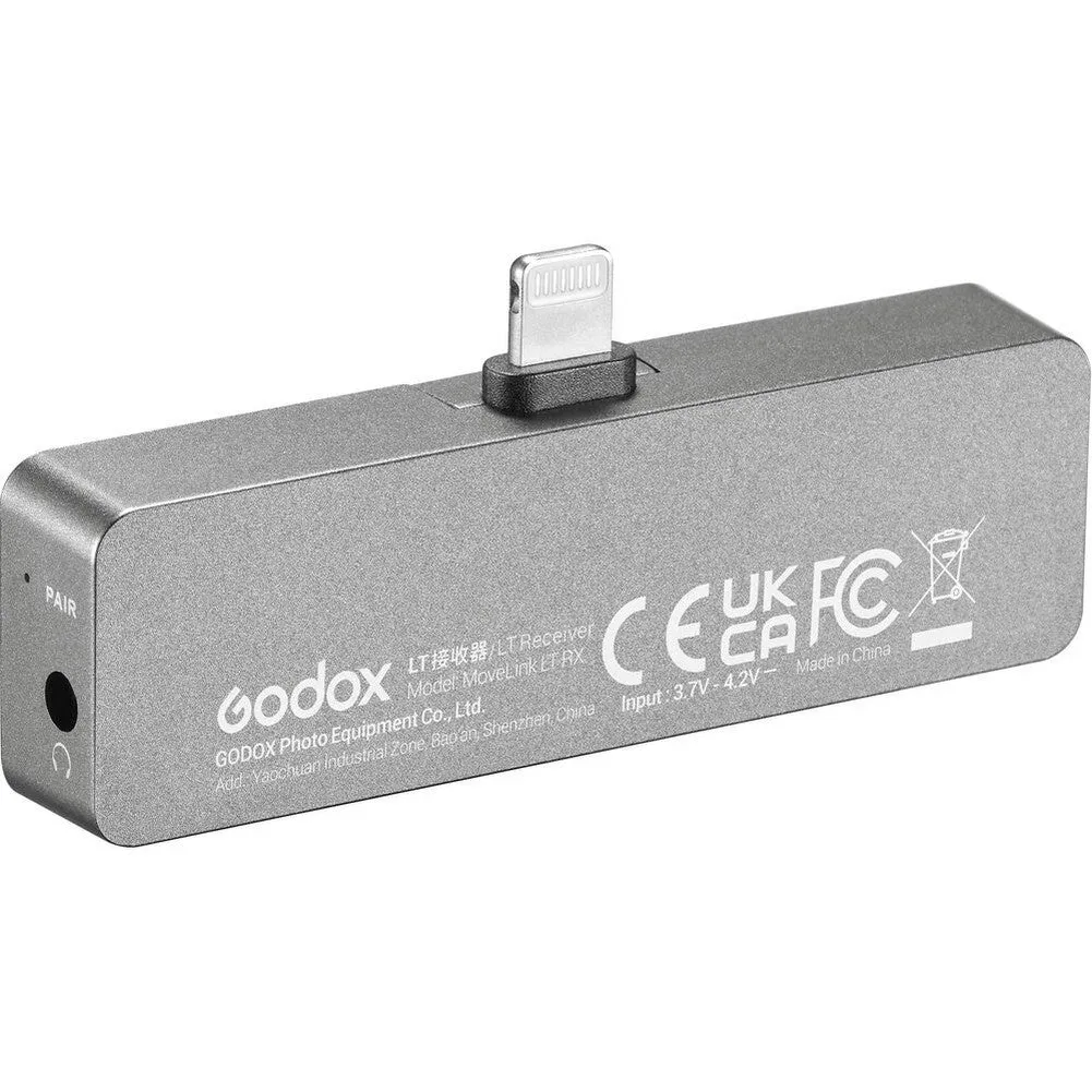 Godox MoveLink LT RX Compact Dual-Channel Digital Wireless Receiver for iPhone (2.4 GHz)