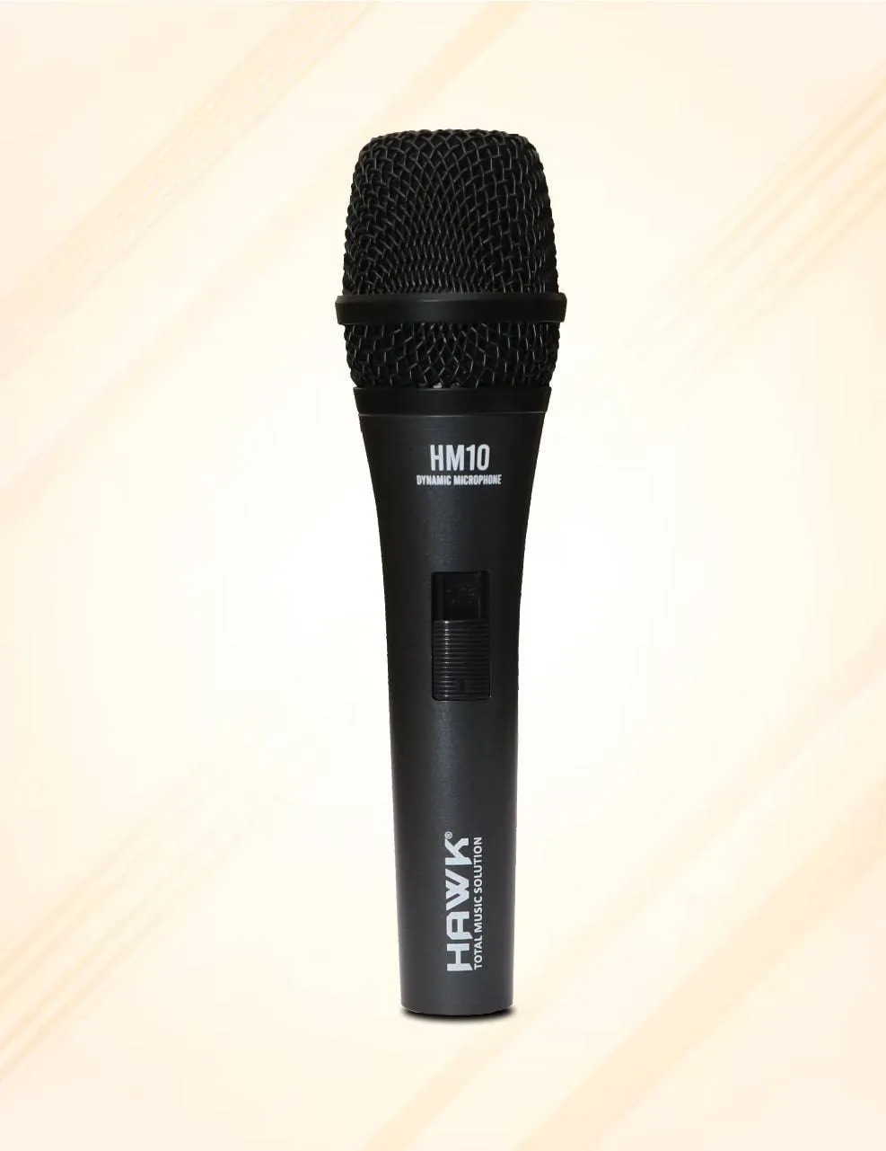Hawk Proaudio HM 10 Handheld Dynamic Cardioid Wired Mic for Live, Recording, Speech with mic Holder and Pouch with ON/Off Switch, (Mic Cable Not Included)