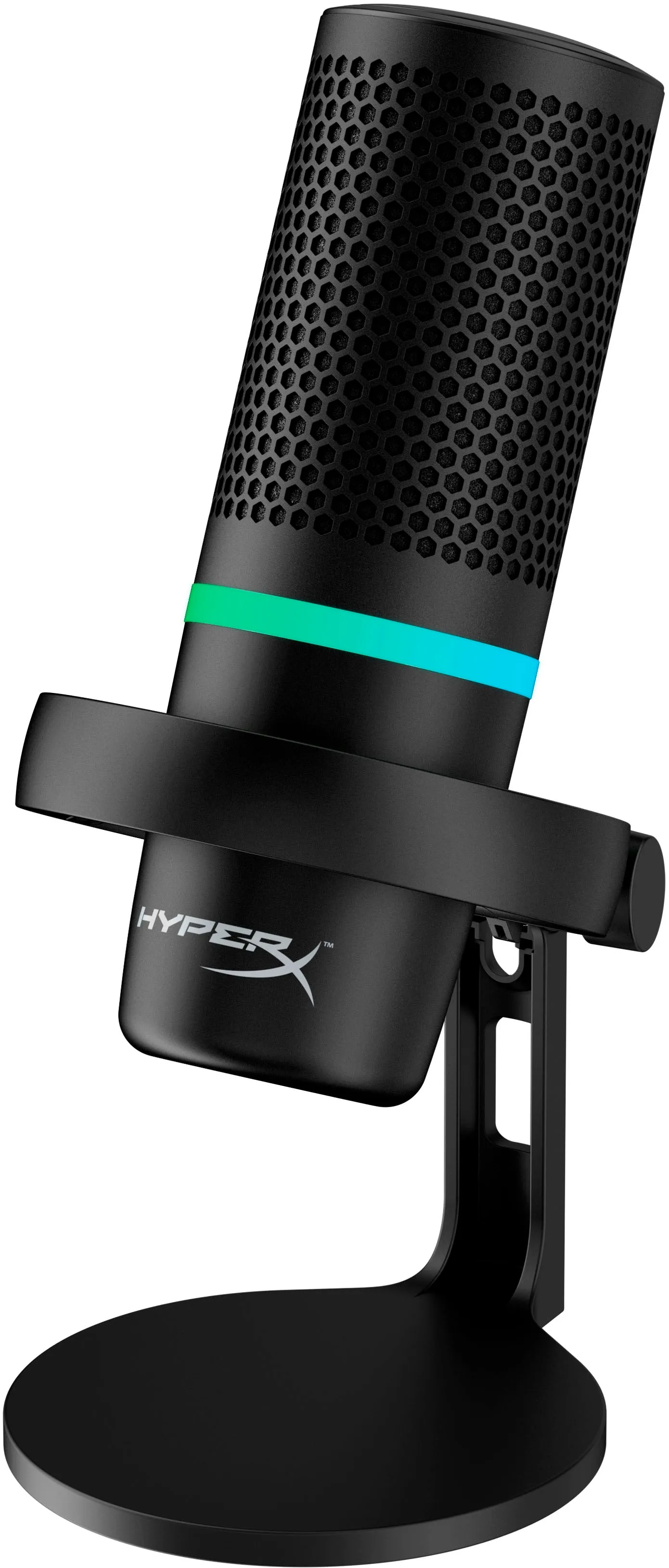 HP HyperX DuoCast USB Microphone, RGB Lighting, 3.5mm Audio, USB-C, Black - 4P5E2AA