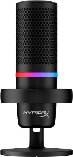 HP HyperX DuoCast USB Microphone, RGB Lighting, 3.5mm Audio, USB-C, Black - 4P5E2AA