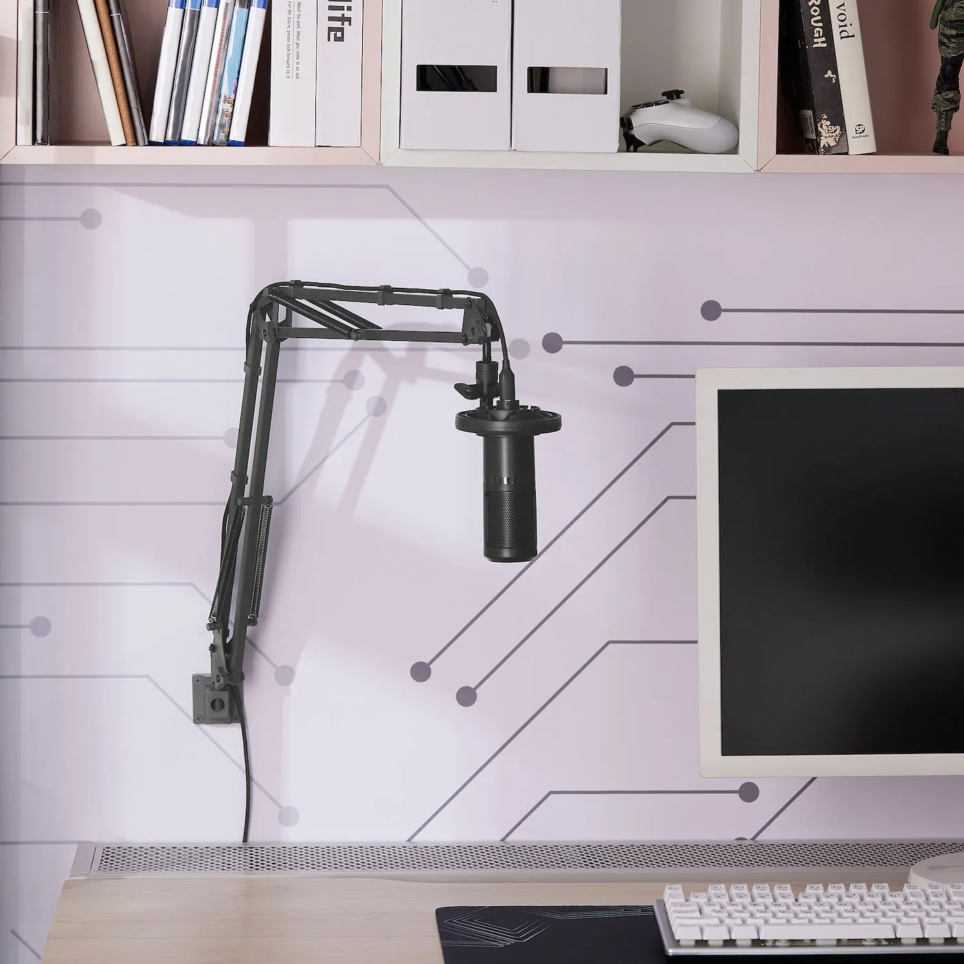 Ikea Lanespelare microphone bracket, black