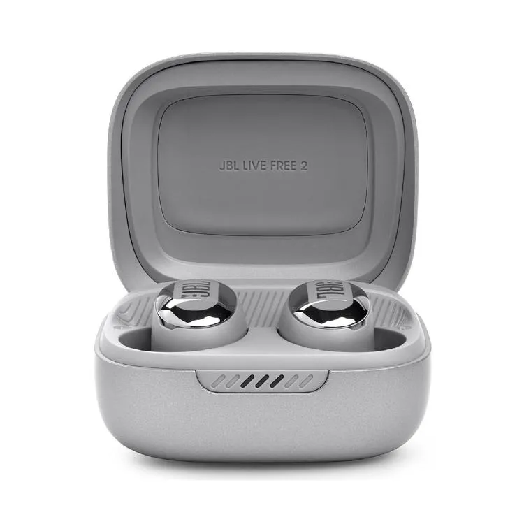 JBL Live Free 2 | Écouteurs intra-auriculaires - 100% Sans fil - Bluetooth - Smart Ambient - Microphones - Argent
