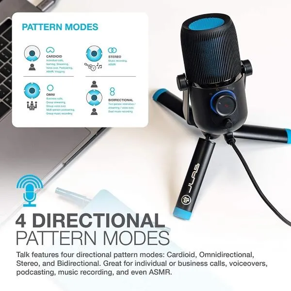 JLab Talk USB Condenser Microphone - Desk Top PC Gaming Microphone