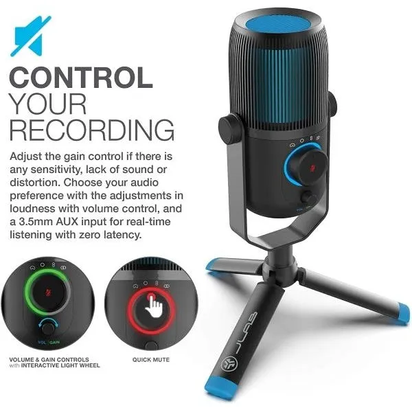 JLab Talk USB Condenser Microphone - Desk Top PC Gaming Microphone