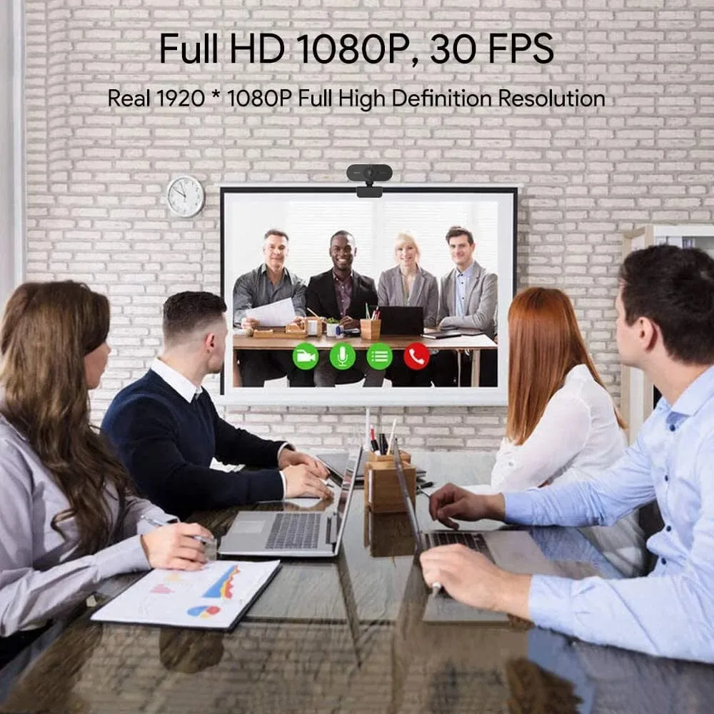 Koramzi 1080P Webcam with Microphone for Windows/Mac OS PC